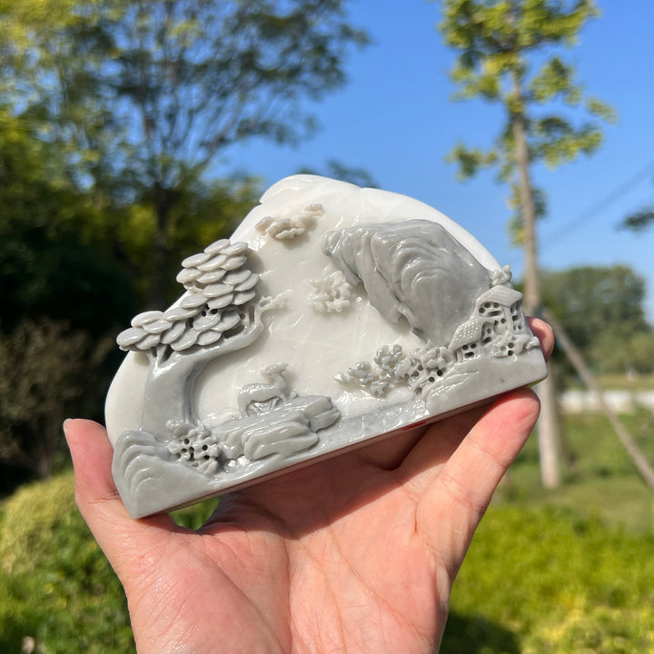 Unique,Natural Crystal TaiJi Stone Mountain Landscape