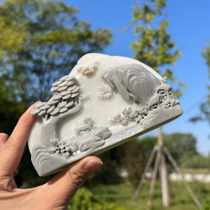 Unique,Natural Crystal TaiJi Stone Mountain Landscape