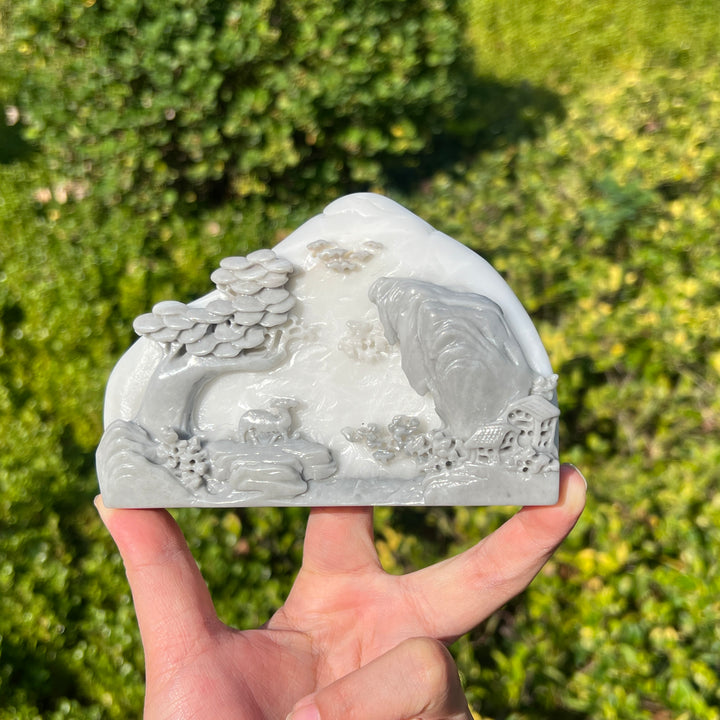 Unique,Natural Crystal TaiJi Stone Mountain Landscape