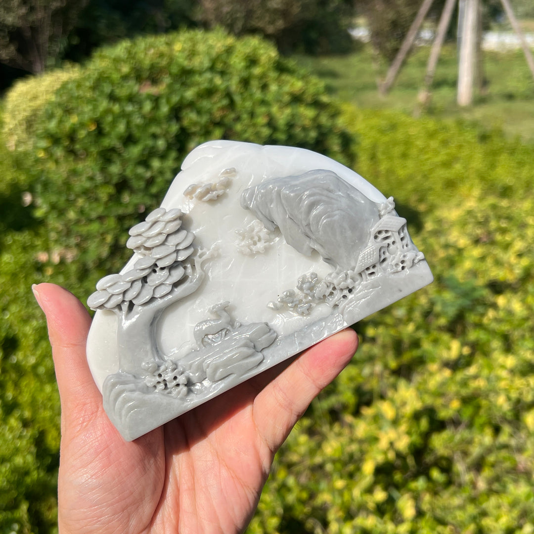 Unique,Natural Crystal TaiJi Stone Mountain Landscape