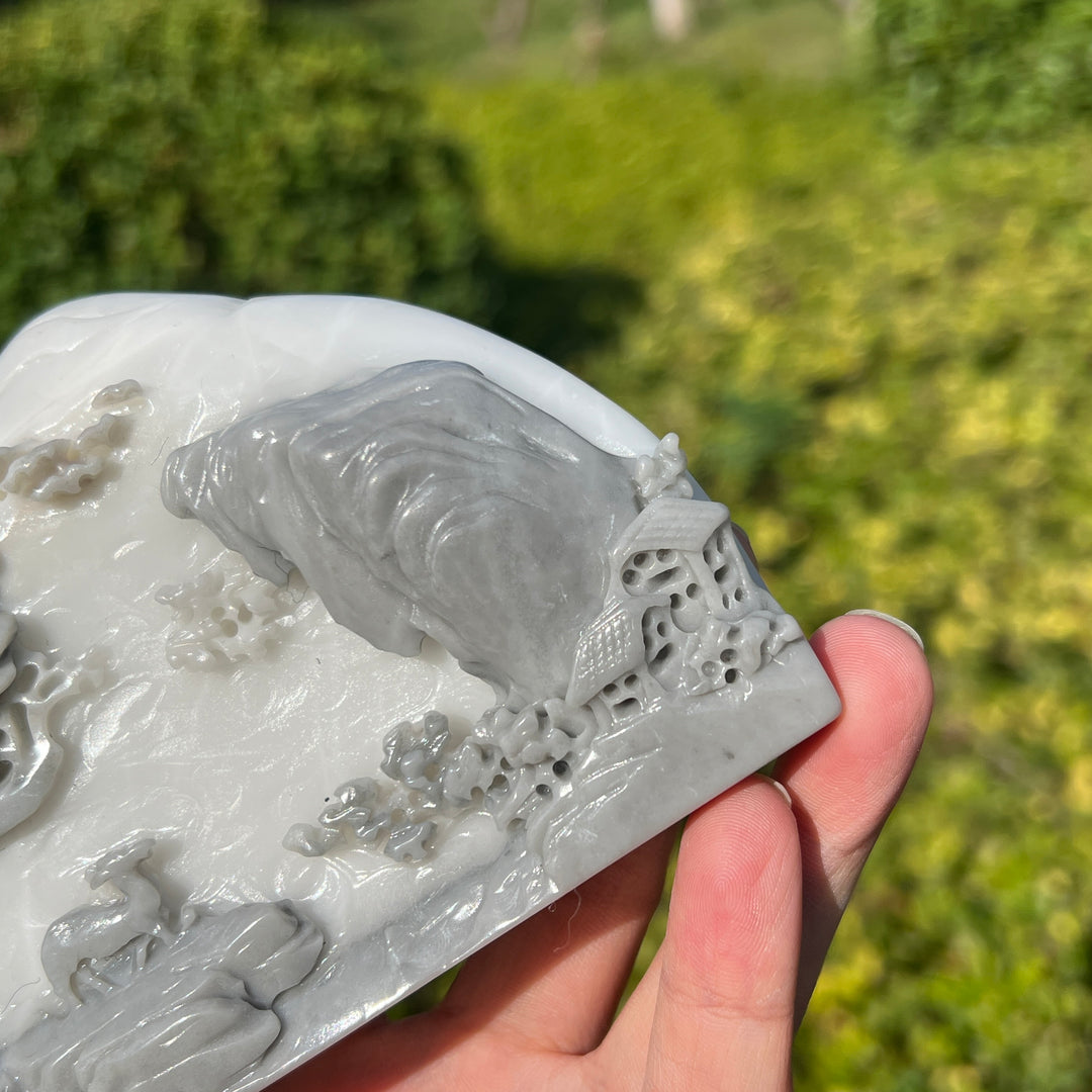Unique,Natural Crystal TaiJi Stone Mountain Landscape