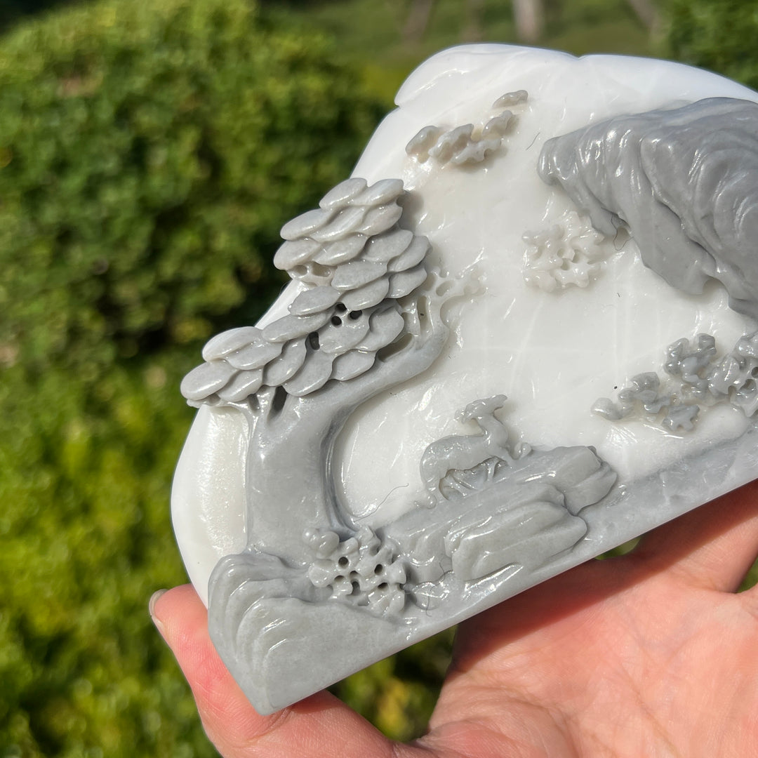 Unique,Natural Crystal TaiJi Stone Mountain Landscape