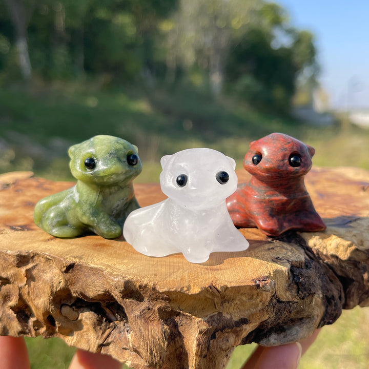 Natural Crystal Carving Cute Otter