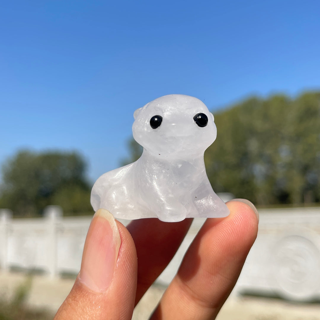Natural Crystal Carving Cute Otter