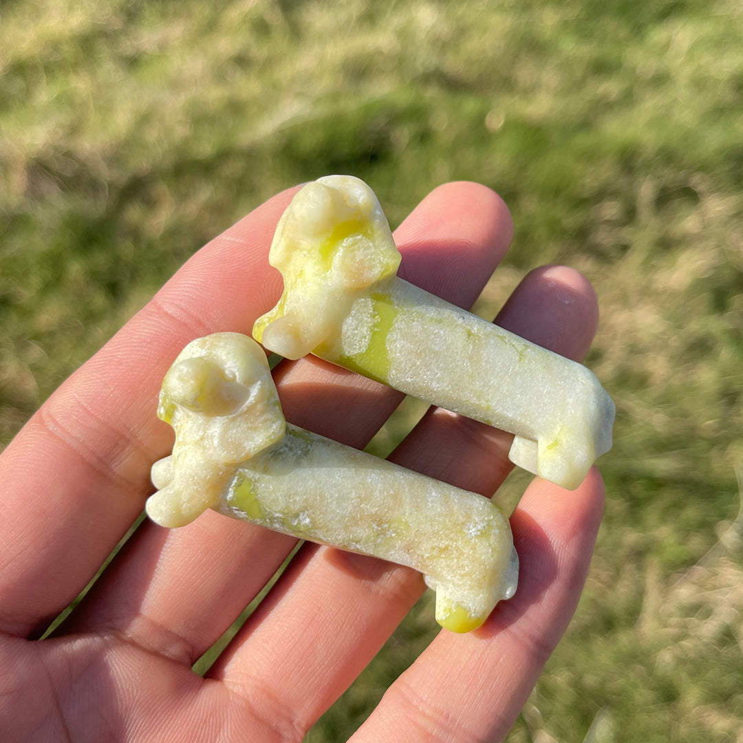 Natural Crystal Carving Cute Dachshund
