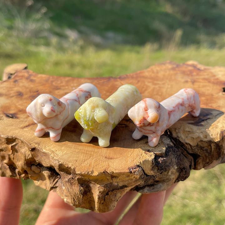Natural Crystal Carving Cute Dachshund
