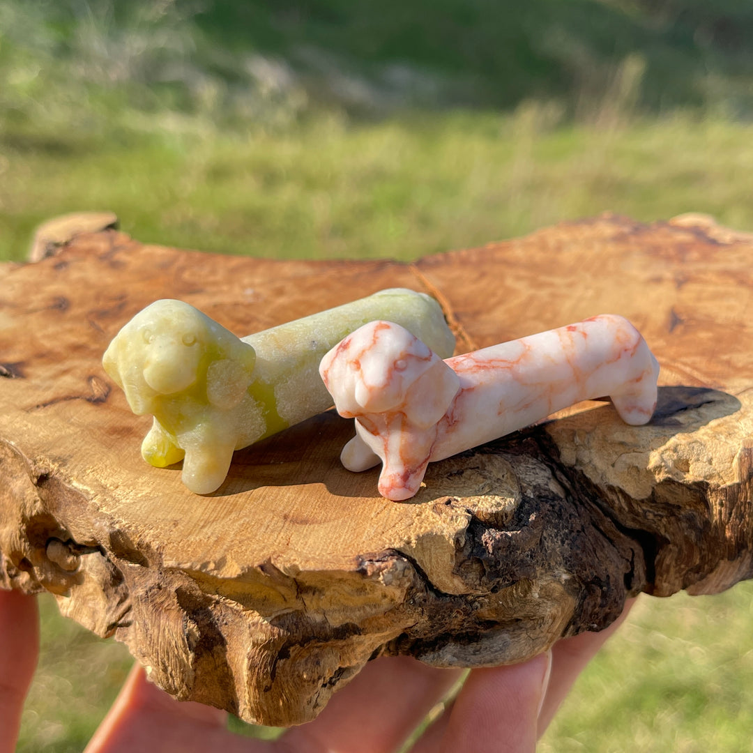 Natural Crystal Carving Cute Dachshund