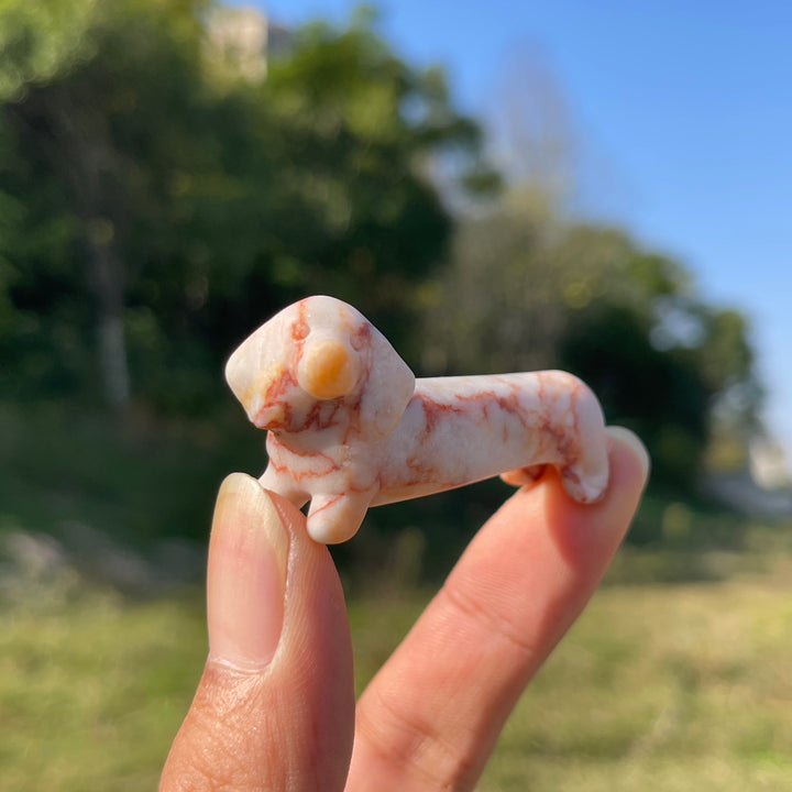 Natural Crystal Carving Cute Dachshund