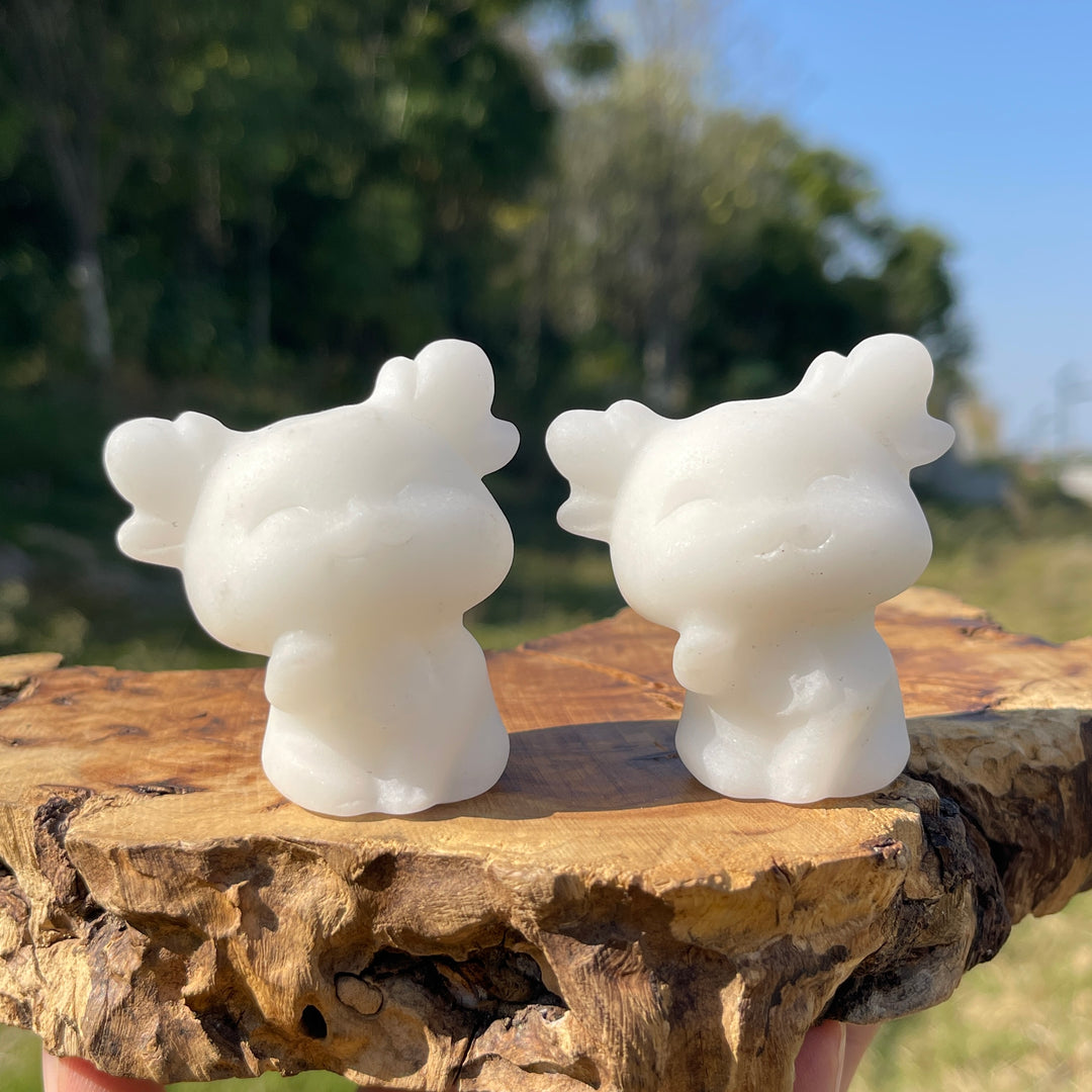 Natural Crystal Carving Waving Deer
