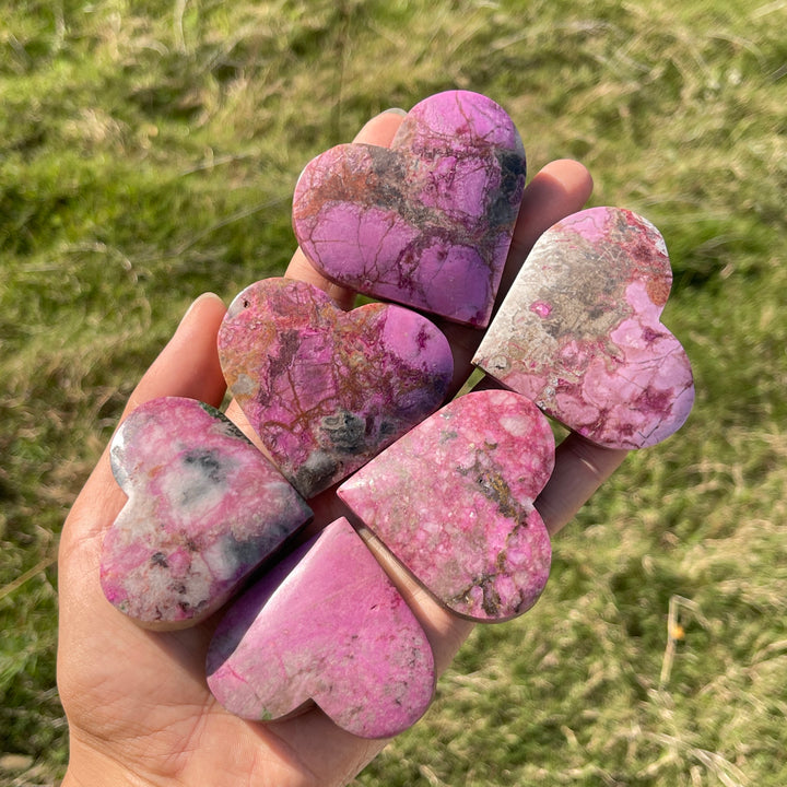 Natural Crystal Cobalt Calcite Heart