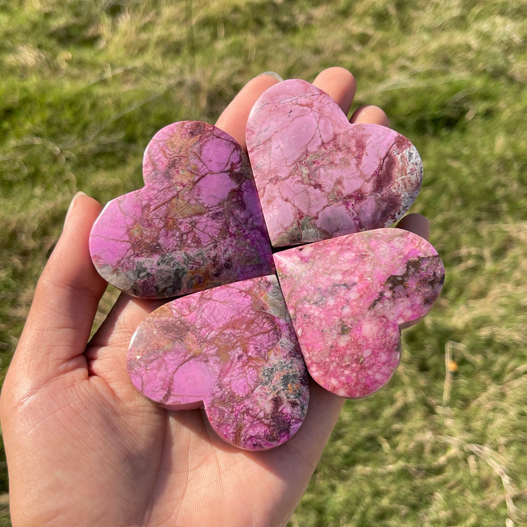 Natural Crystal Cobalt Calcite Heart