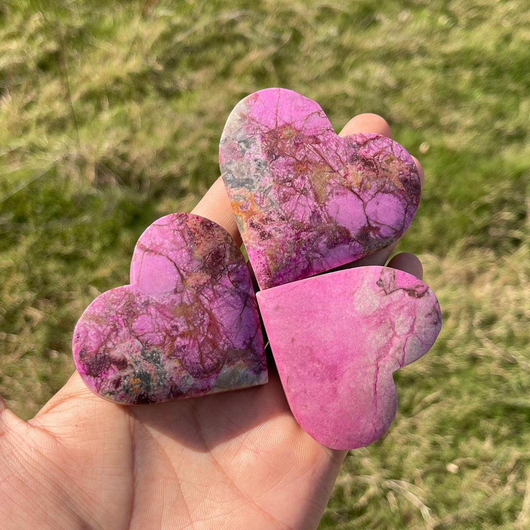 Natural Crystal Cobalt Calcite Heart