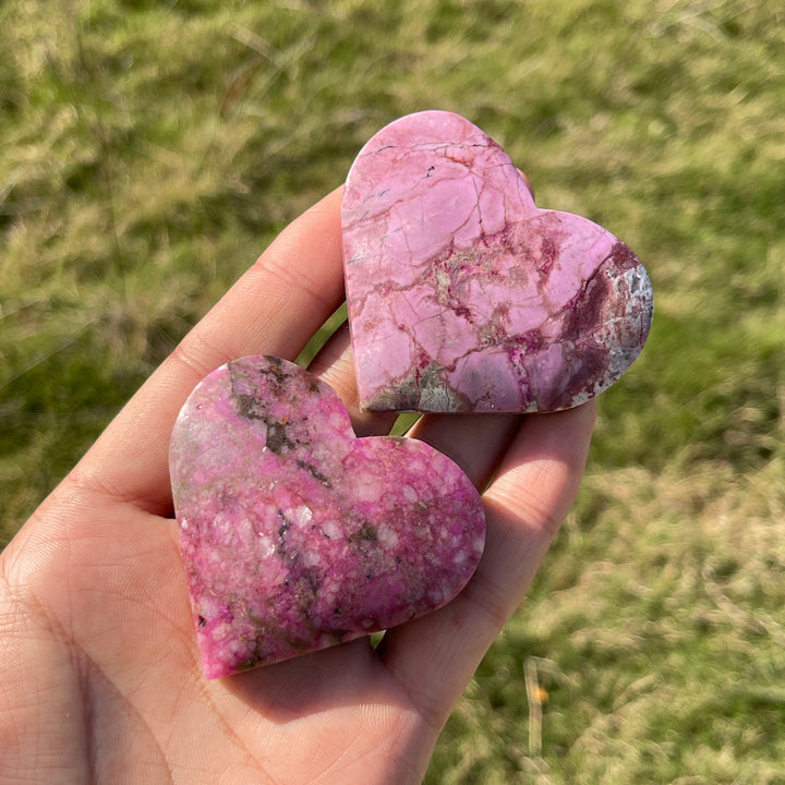 Natural Crystal Cobalt Calcite Heart