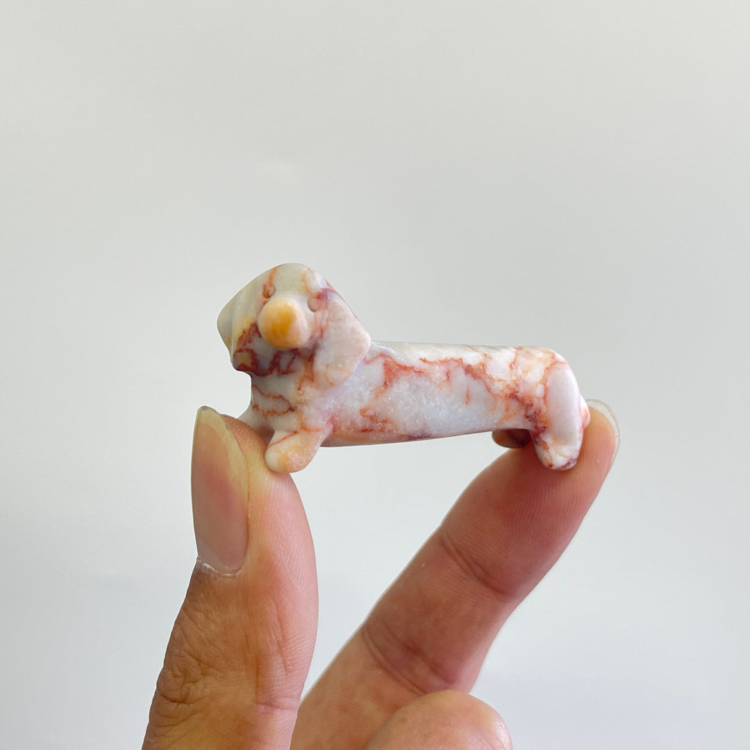 Natural Crystal Carving Cute Dachshund