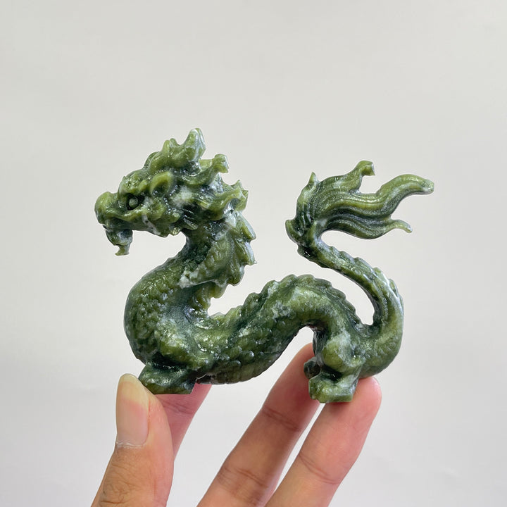 Natural Crystal Serpentine Chinese Dragon