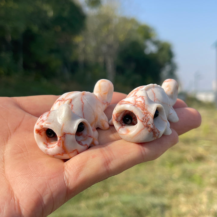 Natural Crystal Carving Lying Cute Chameleon