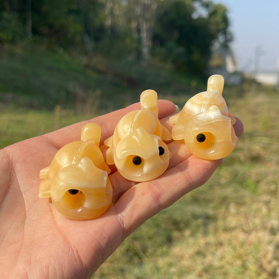 Natural Crystal Carving Lying Cute Chameleon