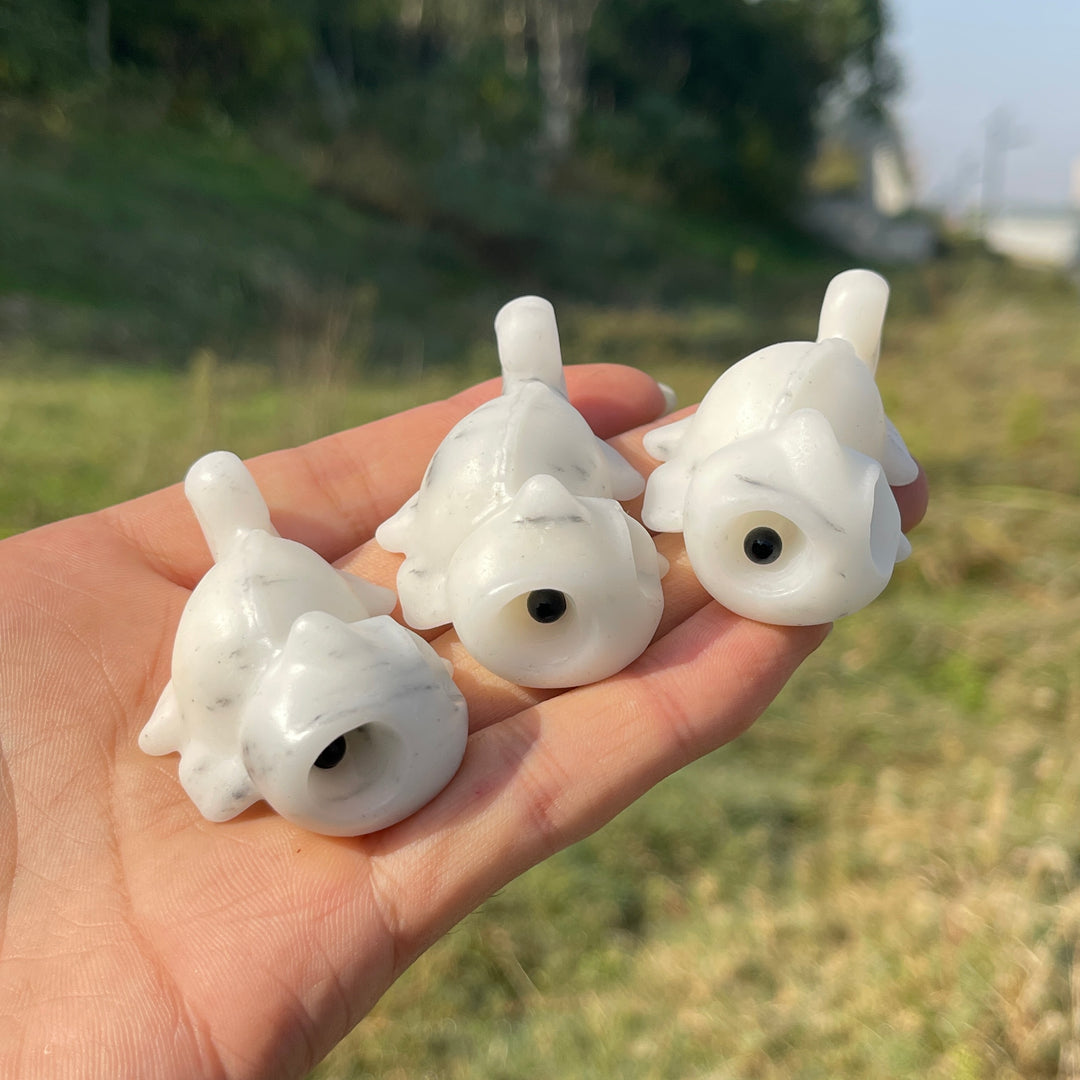 Natural Crystal Carving Lying Cute Chameleon