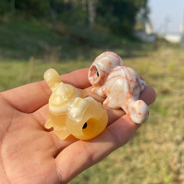 Natural Crystal Carving Lying Cute Chameleon