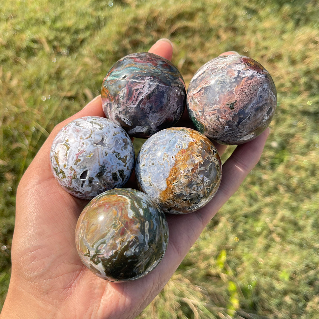 Natural Crystal Ocean Jasper Sphere