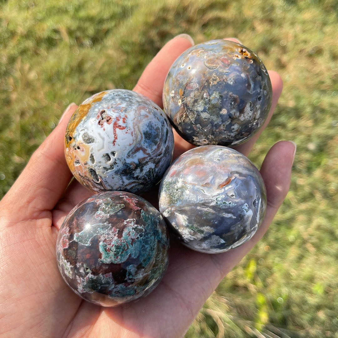 Natural Crystal Ocean Jasper Sphere