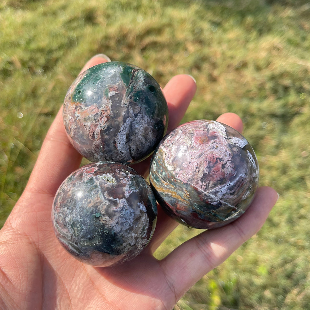 Natural Crystal Ocean Jasper Sphere