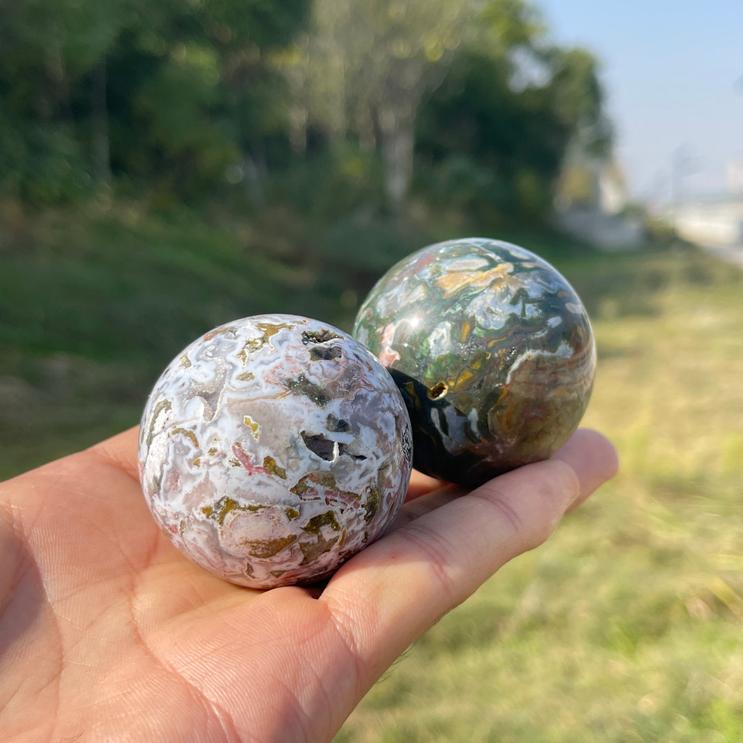 Natural Crystal Ocean Jasper Sphere