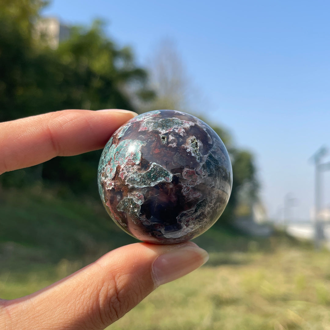 Natural Crystal Ocean Jasper Sphere