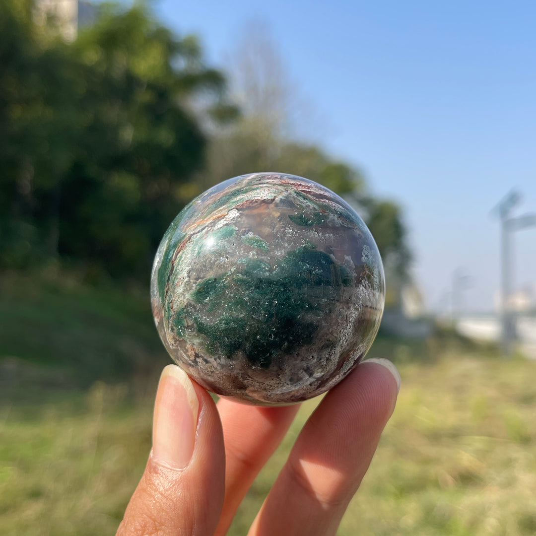Natural Crystal Ocean Jasper Sphere
