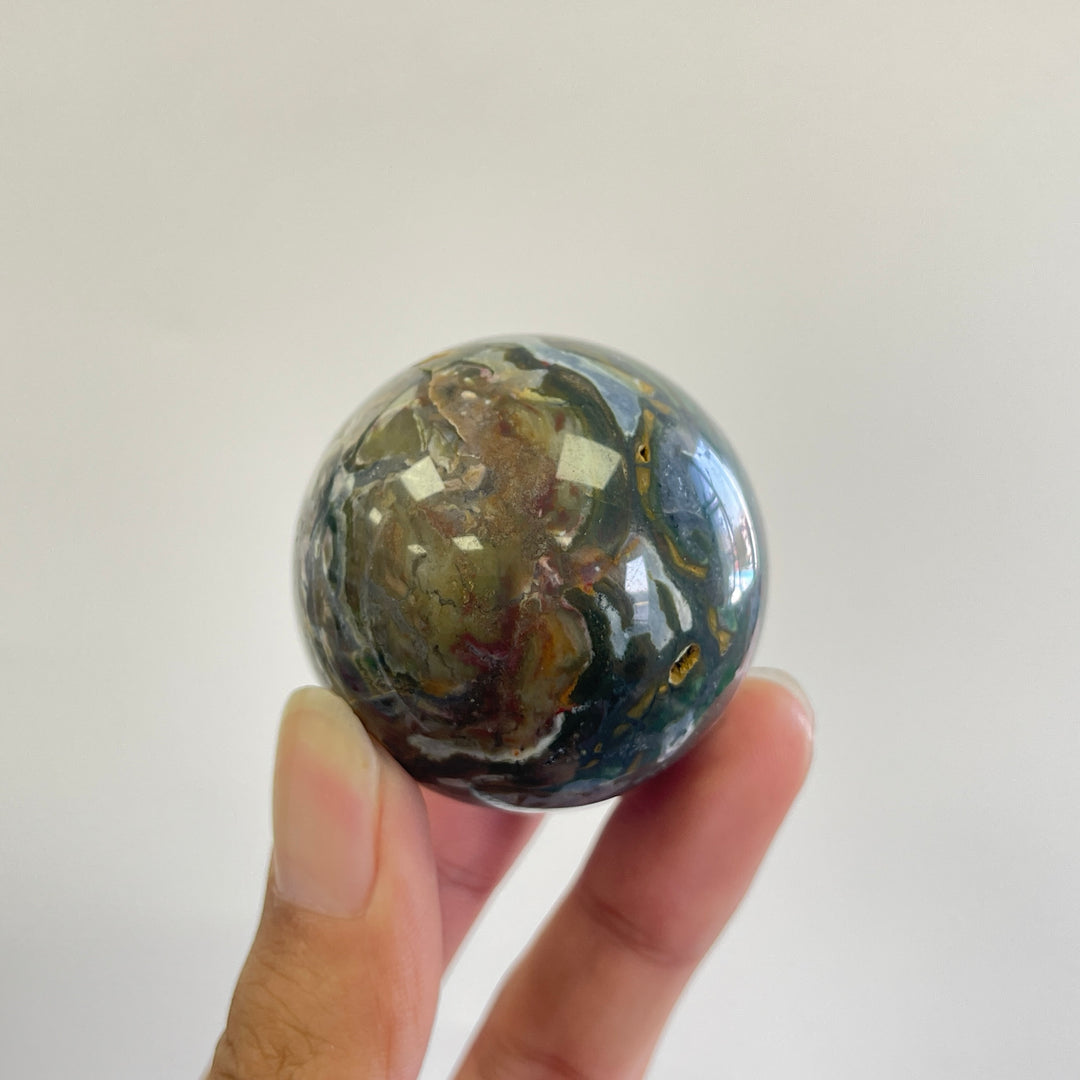 Natural Crystal Ocean Jasper Sphere