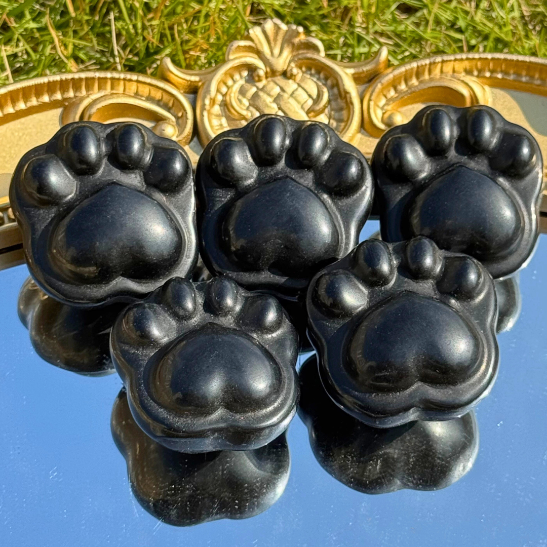 Natural Obsidian Cat Paw Sculpture