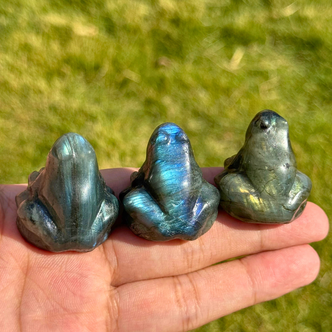 Natural Labradorite Frog