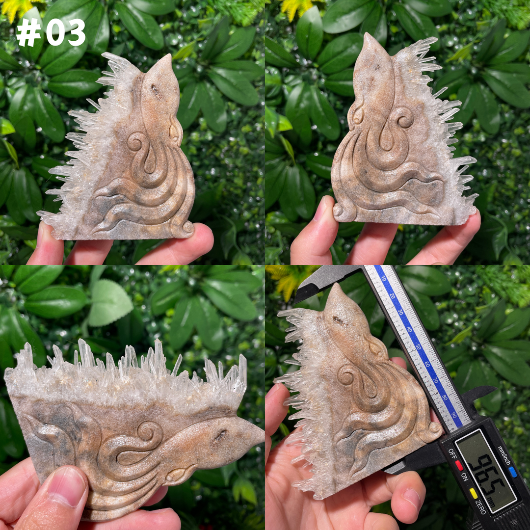 Crystal Quartz cluster carving