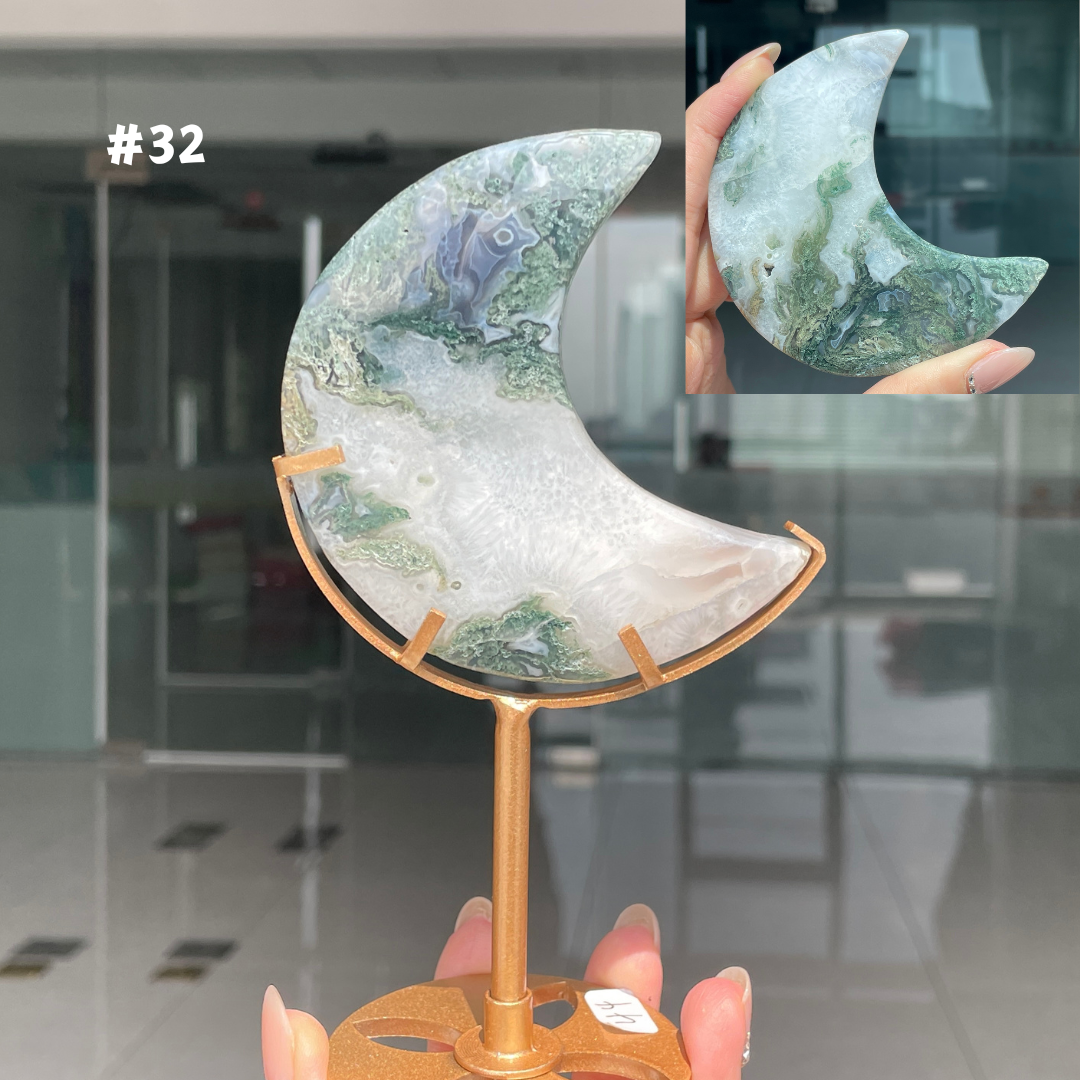 Unique,Moss Agate Moon