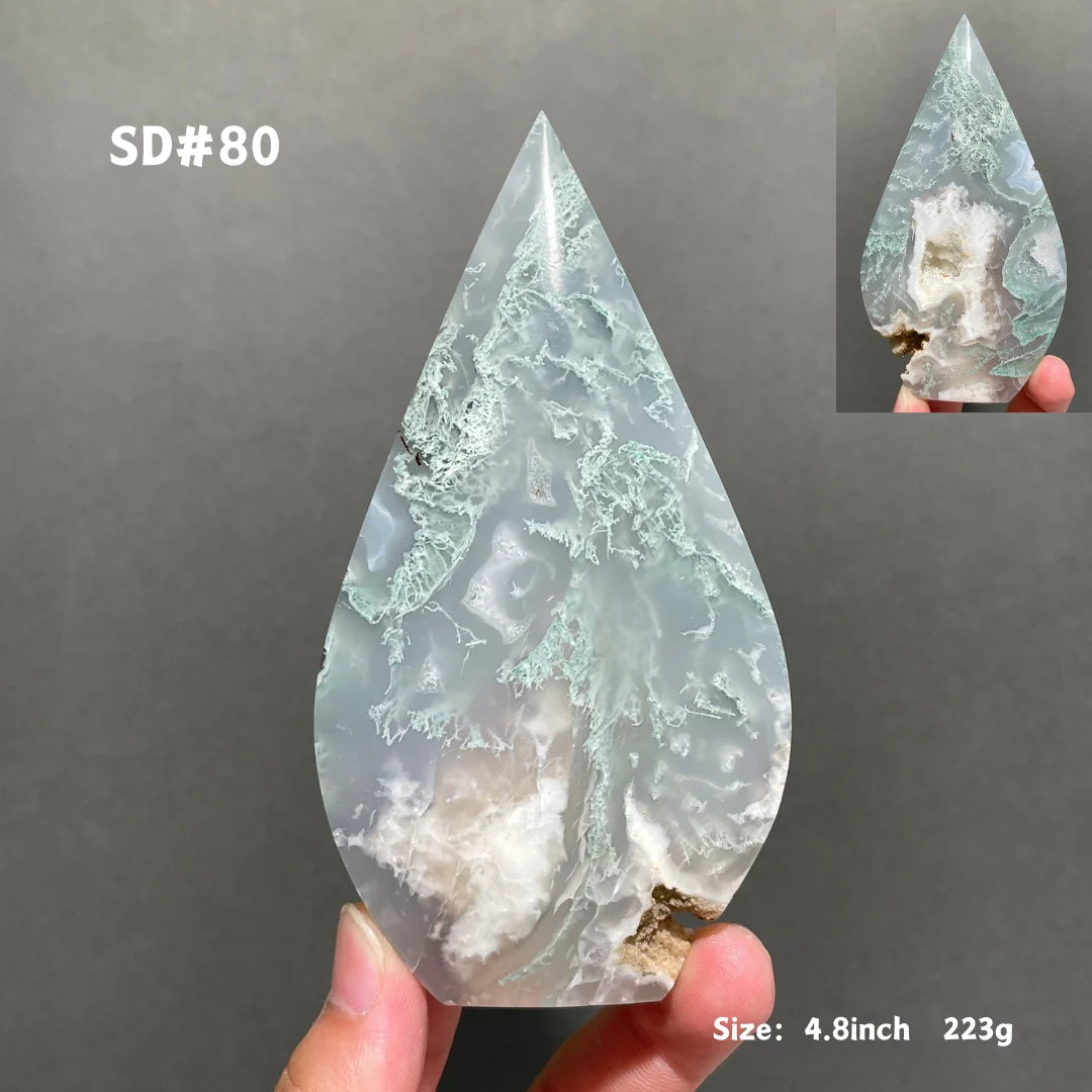 Unique,Moss Agate Teardrop