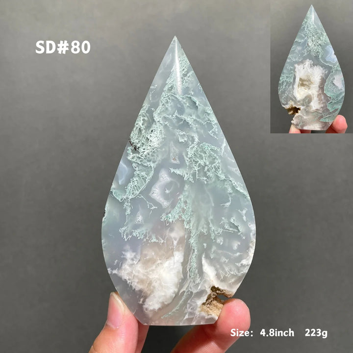 Unique,Moss Agate Teardrop