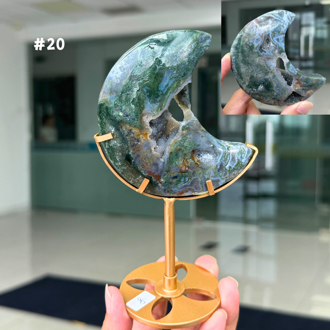 Unique,Moss Agate Moon