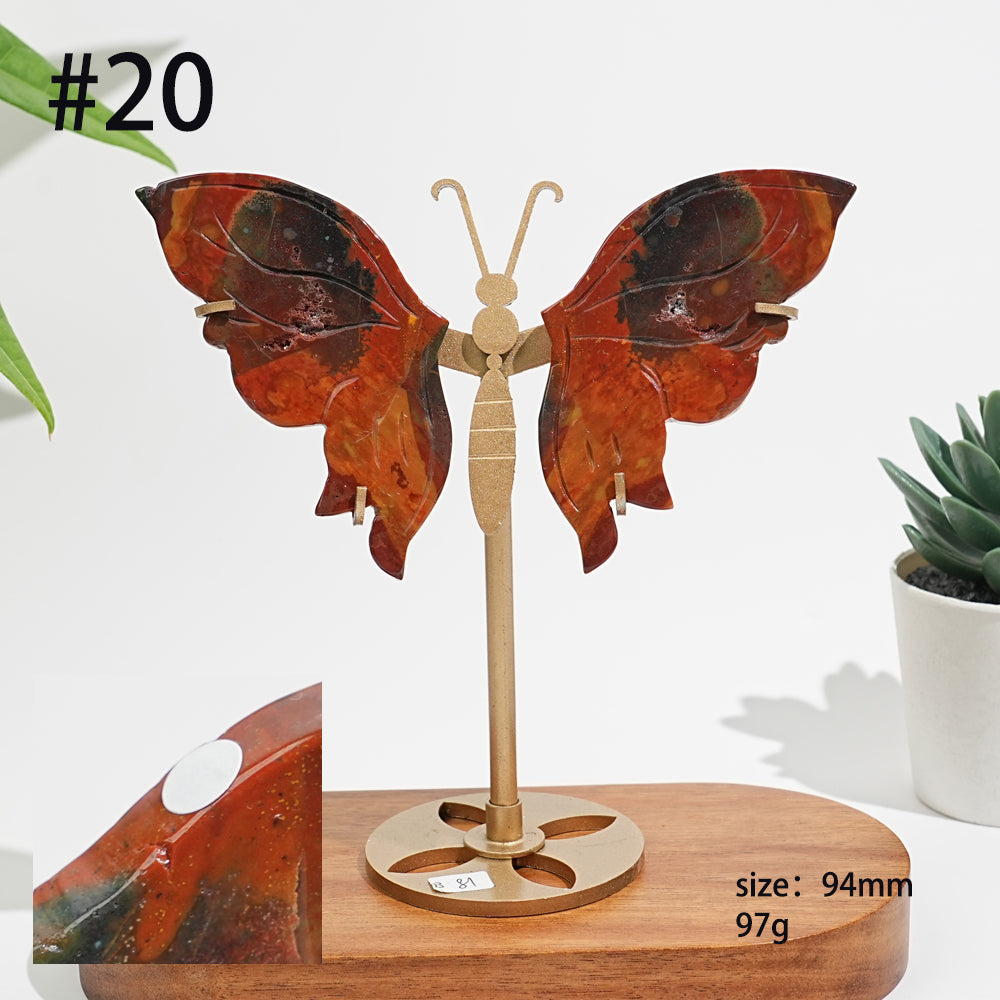 Unique,A Slightly Imperfect Natural Ocean Jasper Delicate Butterfly Wings