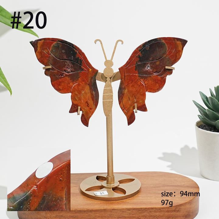 Unique,A Slightly Imperfect Natural Ocean Jasper Delicate Butterfly Wings