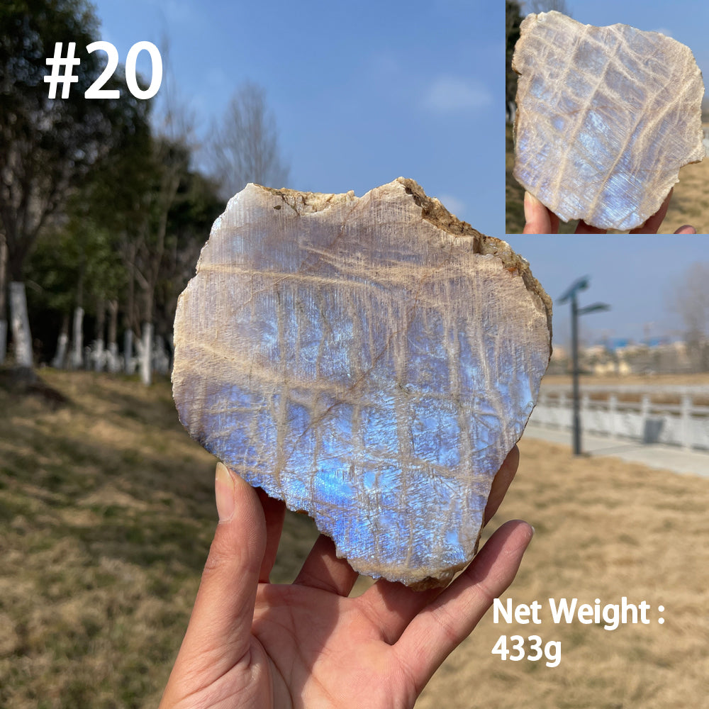 Unique,Natural Crystal Moonstone Slices