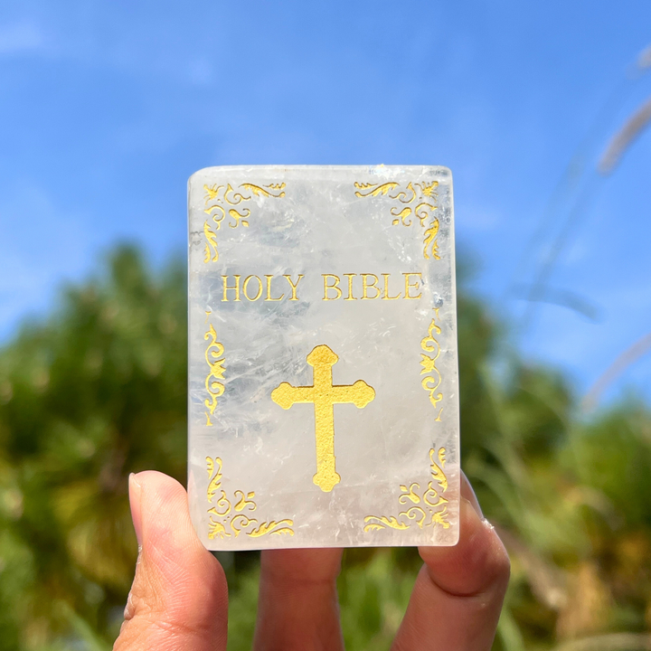 Natural Crystal Carved Bible