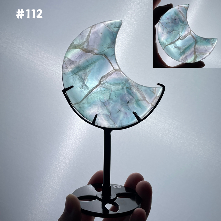 Unique,Rainbow Fluorite Moon