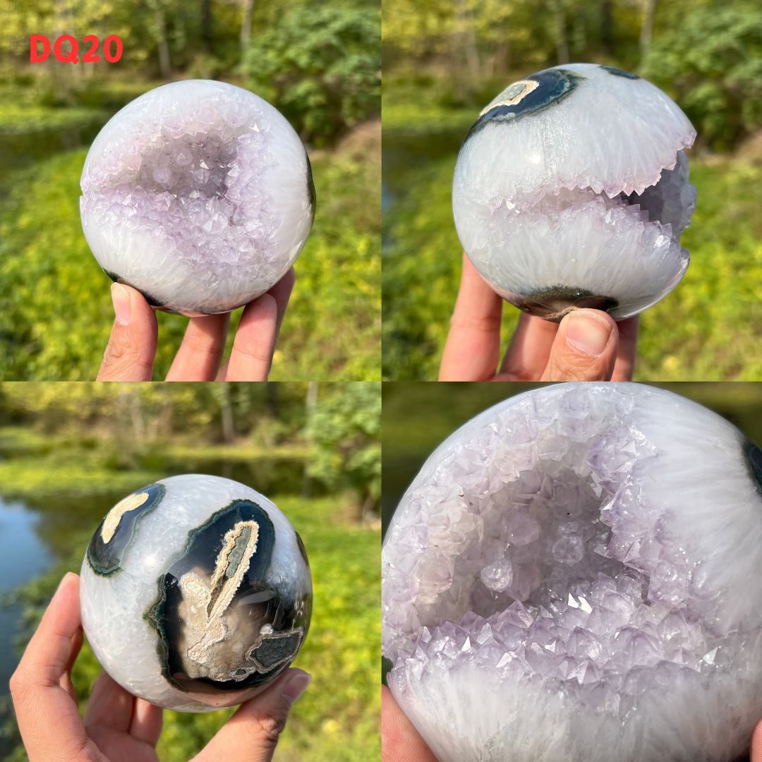 Amethyst Geode Sphere And Agate Geode Sphere