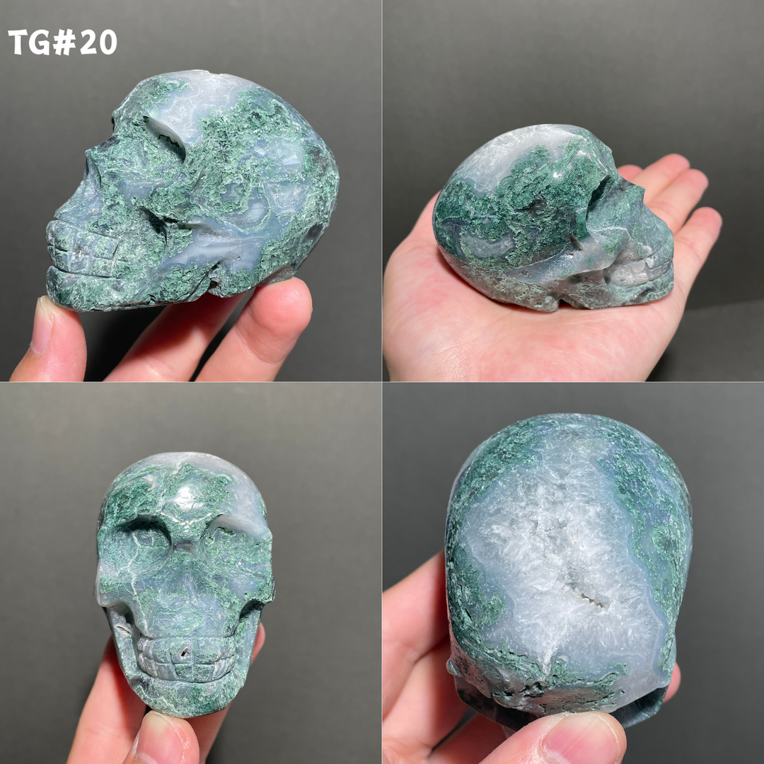 Unique,Moss Agate Skull