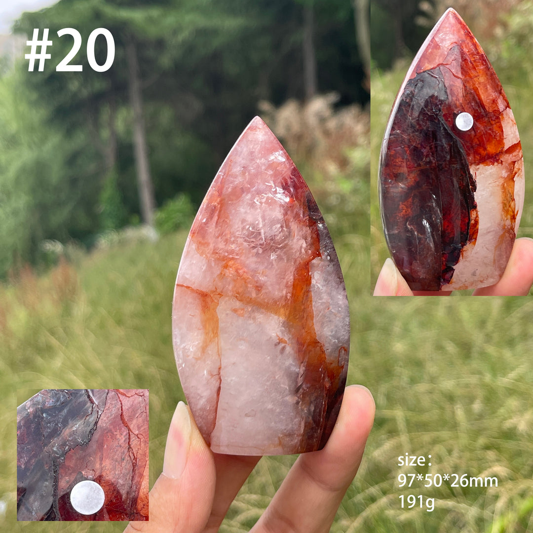 Unique,A Slightly Imperfect Natural Fire Quartz Crystal Teardrop