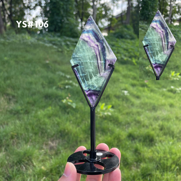 Unique,Rainbow Fluorite Diamond Slice