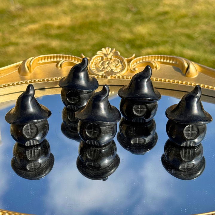 Natural Obsidian Ghost House