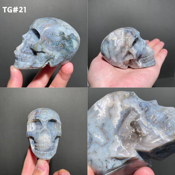 Unique,Moss Agate Skull