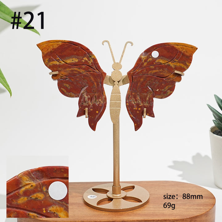 Unique,A Slightly Imperfect Natural Ocean Jasper Delicate Butterfly Wings