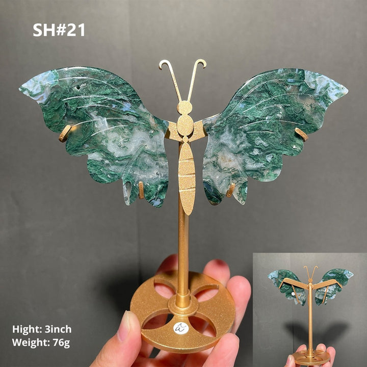 Unique,Moss Agate Butterfly
